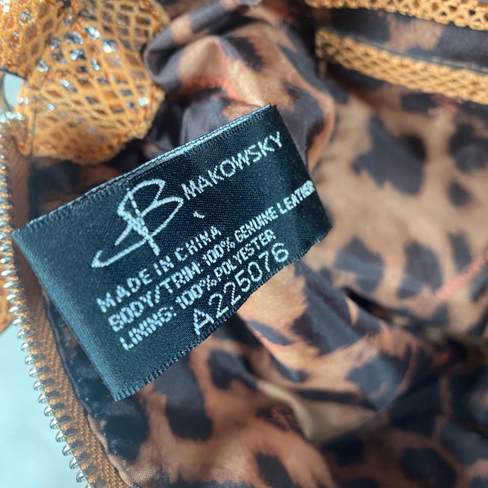 B Makowsky Reptile Print Leather Purse Tassels - Picture 9 of 16